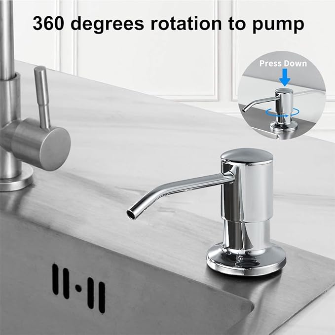 Soap Dispenser for Kitchen Sink,Stainless Steel Countertop Dish Soap Dispenser Pump with 47" Extension Tube