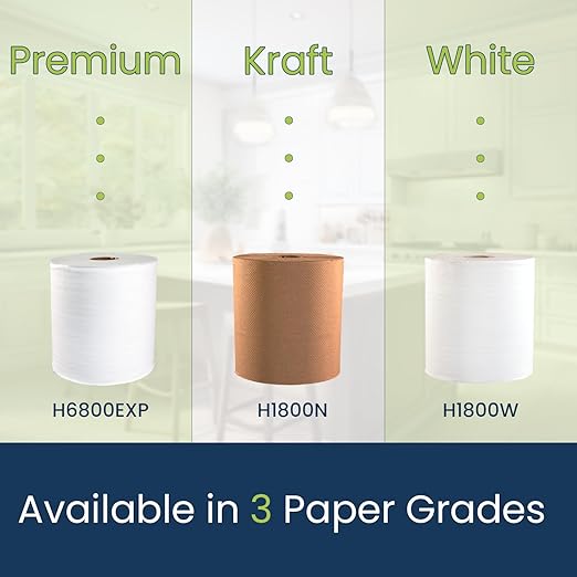 Marcal® Premium Hardwound Towels (H6800EXP), 7.875” x 800’, Premium Roll Towel, (6 Rolls/Case, 4,800’/Case) - Fits Most Universal Hardwound Roll Towel Dispensers
