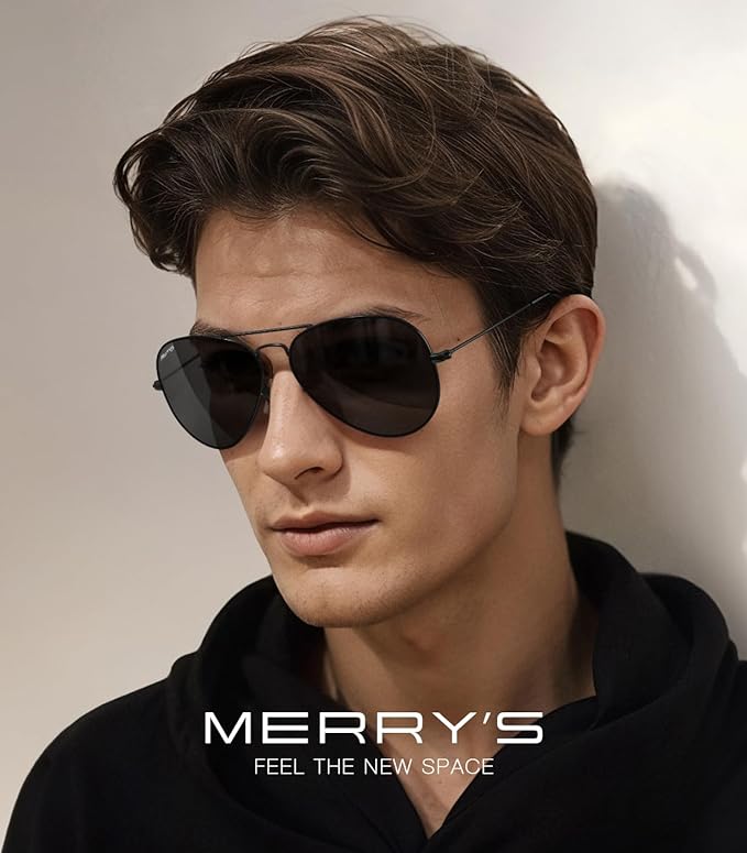 MERRY'S Classic Polarized Aviator Sunglasses for Men Women S6025