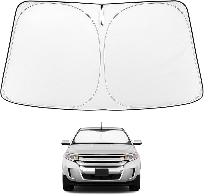 Proadsy 2025 Upgrade Windshield Sun Shade Custom Fit 2007-2014 Ford Edge Foldable Front Sunshade Protector Sun Visor Blocks UV Rays Keep Car Cooler