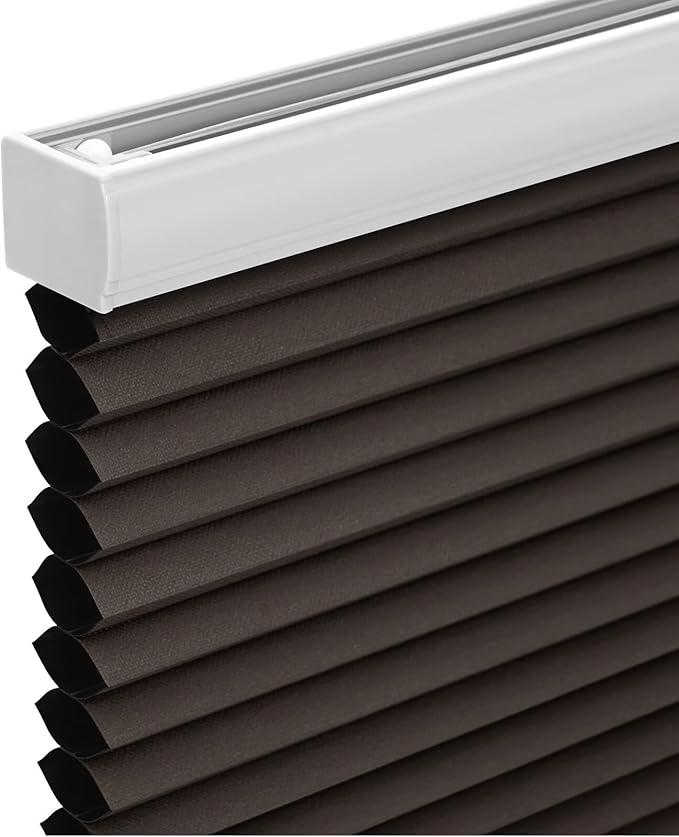 Changshade Cordless Cellular Shades, Blackout Honeycomb Shades for Windows, Pull Down Pleated Blinds, Easy to Install for Indoor Windows and French Doors,27" W x 72" H, Taupe
