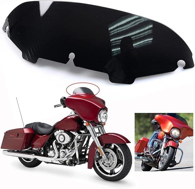 Black 4.5" Windshield Windscreen Compatible for 96-13 Harley Davidson Touring Street Glide Electra Glide FLHT FLHTCU Ultra Classic Glide FLHX FLHTK Tri Glide 1996-2013