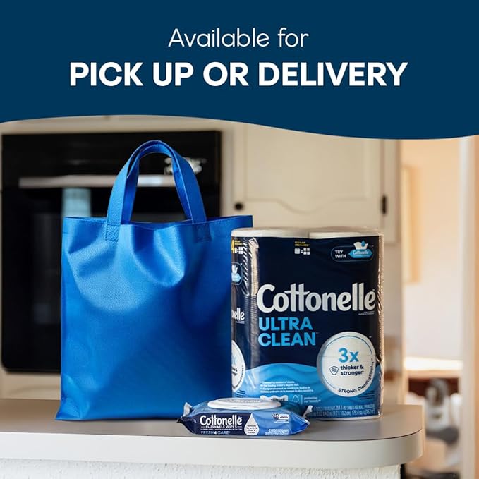 Cottonelle Ultra Clean Toilet Paper with Active CleaningRipples Texture, Strong Bath Tissue, 24 Family Mega Rolls = 132 Regular Rolls (4 Packs of 6)