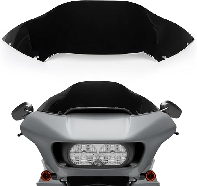 PSLER 8" Wave Windshield Wind Splitter - Road Glide Windshield Motorcycle Accessories for Touring Road Glide FLTR(Black)