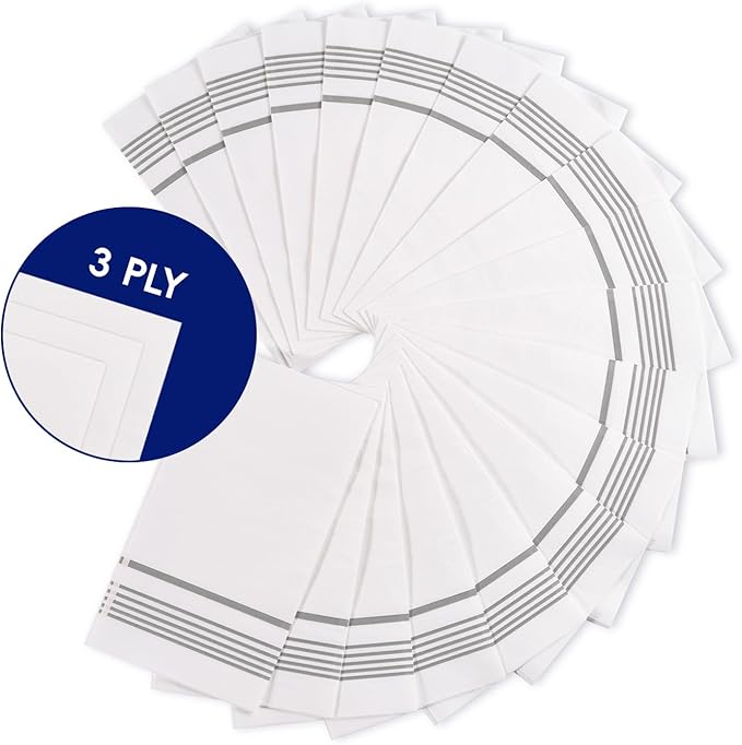 100 Pack Paper Napkins Guest Towels Disposable Premium Quality 3-ply Dinner Napkins Soft, Absorbent Paper Hand Towels for Party, Kitchen, Dinners or Events