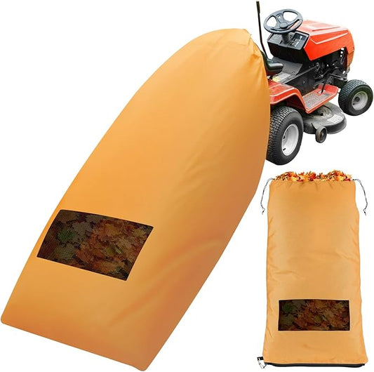 Patelai 2 Pcs 2025 New Lawn Tractor Leaf Bag 420d Grass Catcher Bag for Riding Lawn Mower, 78.7 x 52 Inch Large Capacity Grass Catcher for Leaf Collection Heavy Duty Material Collection(Beige Yellow)