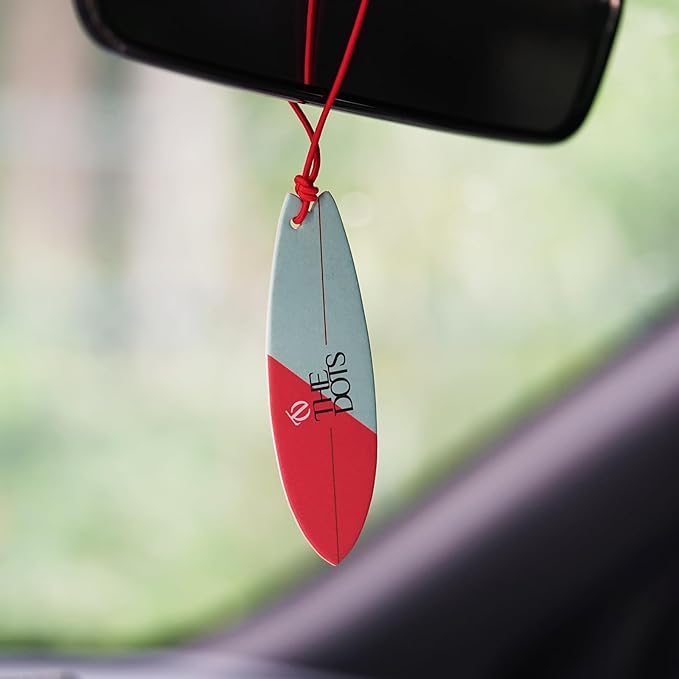 THEDOTS Series 15 Pack Frosted Ebony Surfboard Hanging Car Air Fresheners, Detachable Message Cards with Surfing Art, Long-lasting Scent for Car & Home