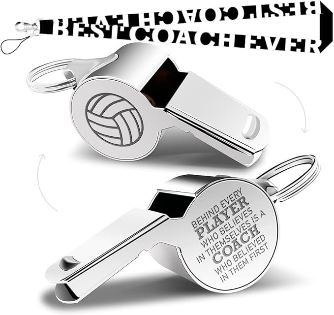 Whistle Volleyball Coach Gifts Whistle for Coaches Teachers Whistle Emergency Coach Referee Lifeguard Loud Whistle for Men Women Referees School Sports Coaches Whistle with Lanyard Cheer Coach Gift.