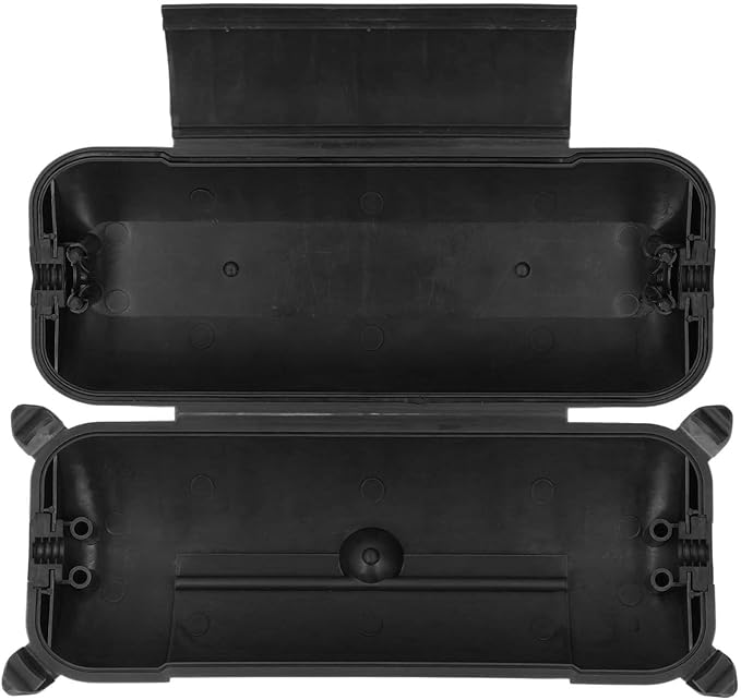 Extension Cord Safety Cover Box with Double, Protects Against Accidental Power Outages, Suitable for AWG12-16 Cables, Ideal for WiFi Control LED Light (Black)
