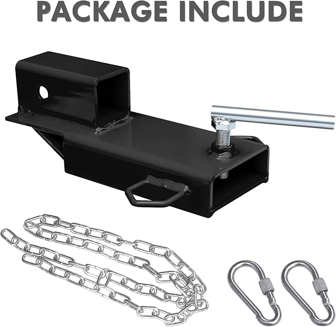 Forklift Trailer Hitch Attachment, EBESTTECH 1PC Fork Trailer Hitch Attachment 2" Receiver Trailer Towing Adapter with Chain Black