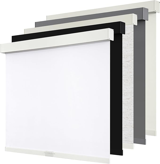 Cordless Blackout Roller Shades Blinds for Windows Free-Stop,Pull Down Room Darkening with Valance,Thermal Insulated Woven Fabric Window Door Blinds for Home,Office,White 31" W x 72" L