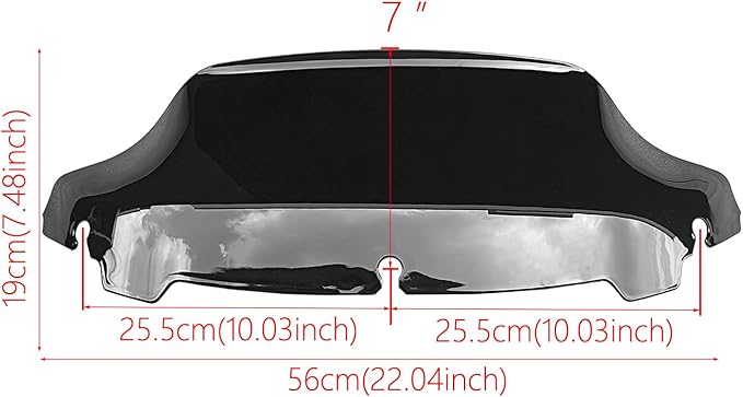 Black 7" Windshield Windscreen Compatible for Harley Davidson Touring Electra Glide Street Glide 2014 2015 2016 2017 2018 2019 2020 2021 2022