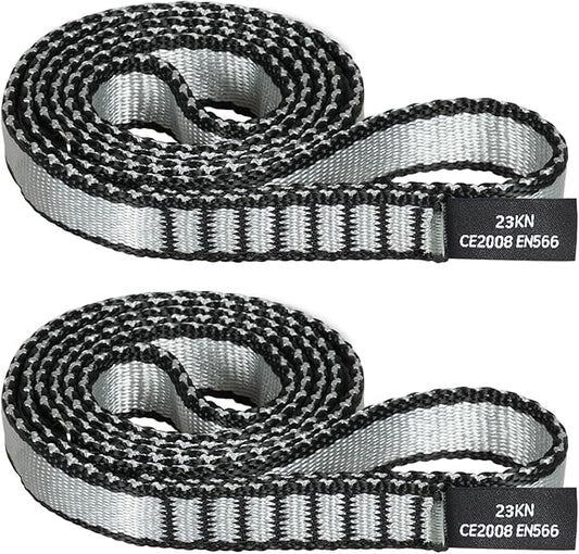 18MM Nylon Climbing Sling Runner - 23KN CE2008/EN566 Certified Outdoor Climbing Webbing for Rock Climbing, Rappelling, Mountaineering, Swing Gear, Outdoor Adventures & Emergency Anchoring