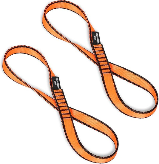 18MM Nylon Climbing Sling Runner - 23KN CE2008/EN566 Certified Outdoor Climbing Webbing for Rock Climbing, Rappelling, Mountaineering, Swing Gear, Outdoor Adventures & Emergency Anchoring
