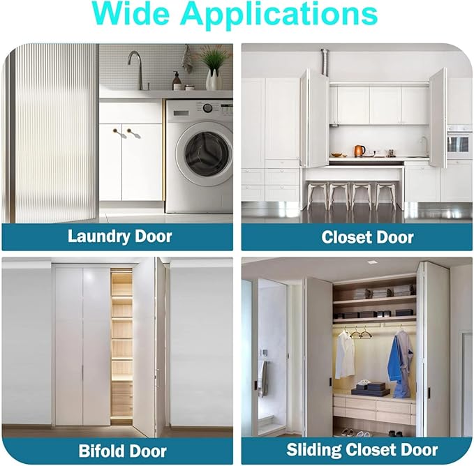 2 Pack Bifold Door Hardware Repair Kit - Ideal Replacement Parts for Bi - fold & Sliding Closet Doors, Includes Top & Bottom Brackets, Pivots & Guides Wheel for Folding Pocket & Accordion Doors