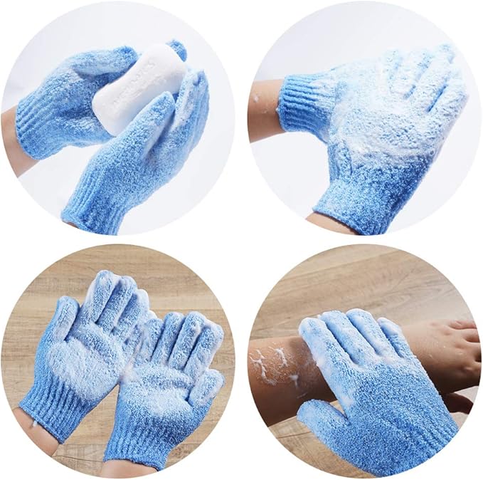 10 Pairs Exfoliating Gloves,Made of 100% Nylon,10 Colors Double Sided Exfoliating Gloves for Beauty Spa Massage Skin Shower Body Scrubber Bathing Accessories.