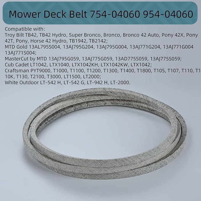 1/2x96.5 Mower Deck Belt 754-04060 954-04060,Kevlar Mower Blade Belt for Troy Bilt Bronco Cub Cadet LTX1042 MTD 954-04060B 954-04060 754-04060B 754-04060 754-05056