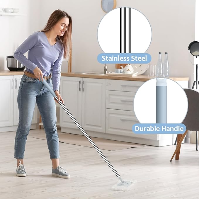 Mop Handle Extension Rods, for Extending Flat Mop, Mop Replacement Handle, Adjustable Steel Mop Handle Rods, 5 Pack