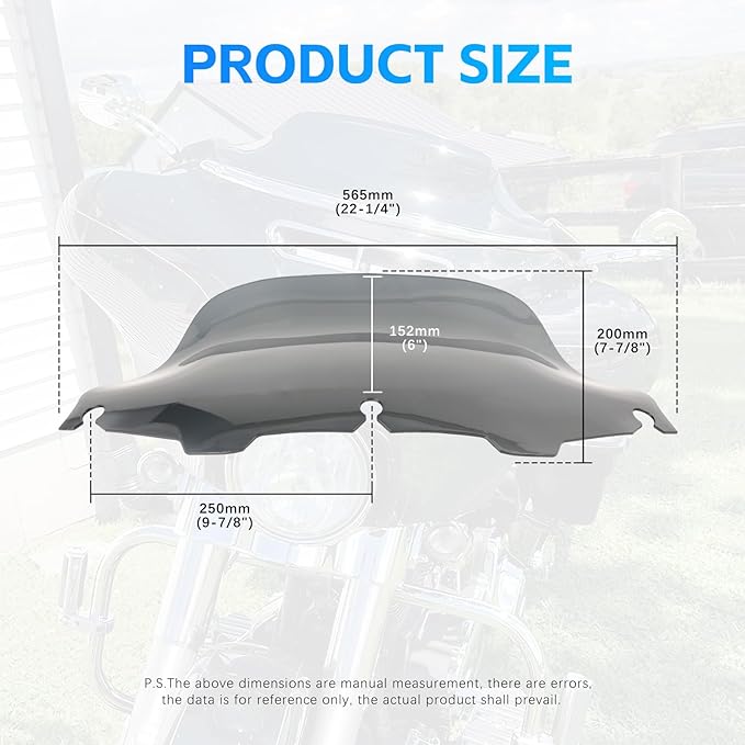 DREAMIZER Wave Windshield Windscreen,Specific Fit Motorcycle Windshield, PC Wind Deflector Compatible with Harley Touring Electra Street Tri Glide 1996 - 2013 (Smoke Black 8inch)