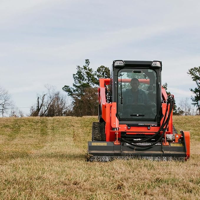 Titan Attachments 68" Hydraulic Flail Mower Attachment, Heavy Duty Blades for Tough Brush and Tall Grass, Adjustable Roller Bar, Quick Tach, Fits Almost All Skid Steers, Loaders & Tractors