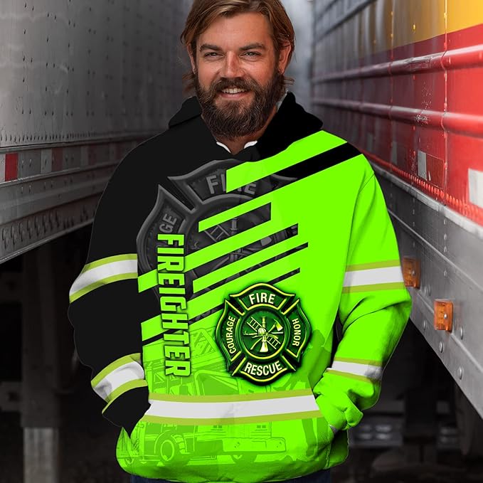 Matedecor High Visibility Hi Vis Hoodie for Men - Jobs Collection Custom Name Class 3 Reflective Safety Workwear