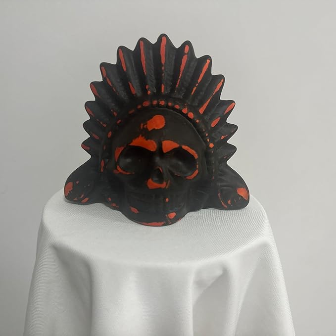 “EL HEFE” Aztec Death Whistle – Terracotta Clay 125dB Human Scream – Handcrafted Tribal Skull Whistle for Horror Lovers, Halloween & Pranks (Red)