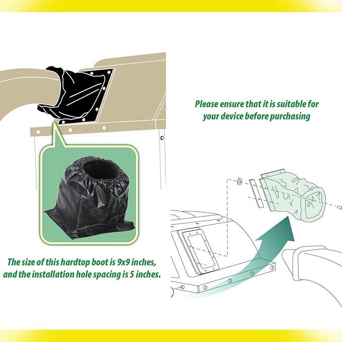 44796 Lawn Mower Hard Top Boot, Lawn Vac Part for Agri Fab, Replacement Parts for Agri Fab, 1 Pack, Black