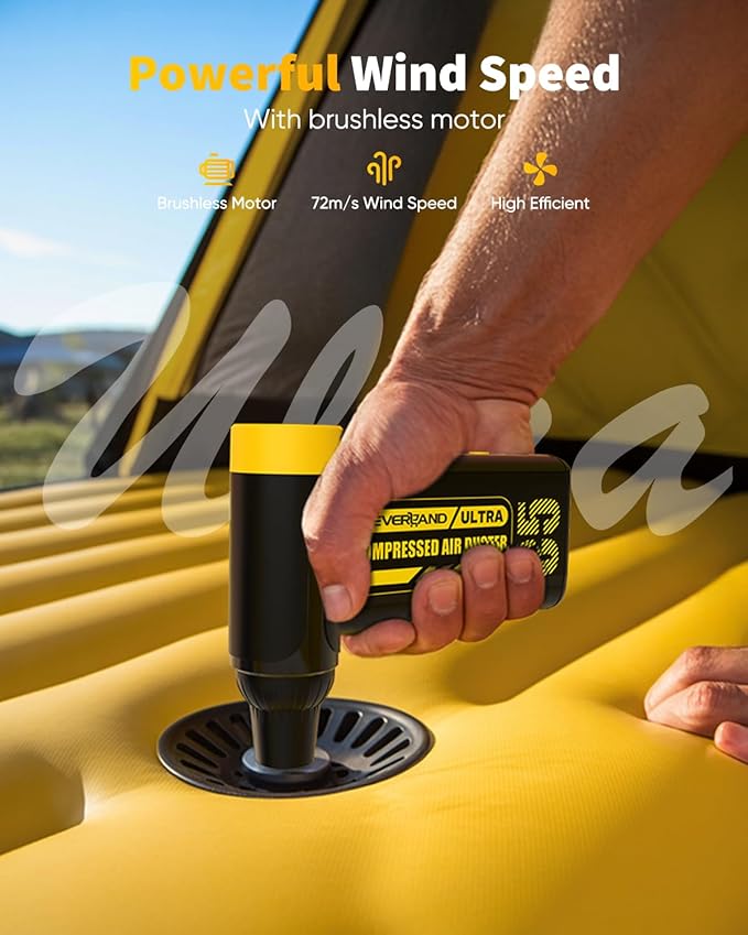 NEVERLAND Compressed Air Duster - 300000RPM Electric Duster, 8-Gear Rechargeable Air Blower, Replace Canned Air, Cordless Mini Turbo Fan Jet Blower for Computer, Keyboard, Home, Office, Car Cleaning