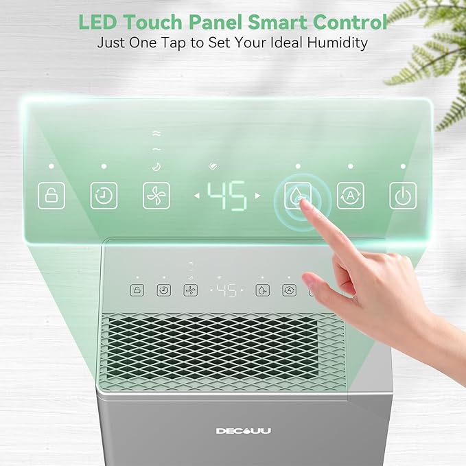 5000 Sq.Ft Energy Star Most Efficient 2024 Dehumidifier,DECIUU Max 100 Pint (Standard 70 Pint) Dehumidifier for Basement with Drain Hose,Intelligent Humidity Control for Home Bathroom Garage Bedroom