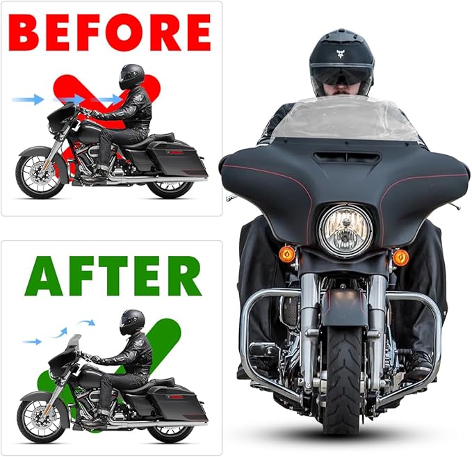 9 inch Clean Windshield Windscreen for 2014-2024 Harley Davidson Touring Street Glide Electra Glide/Ultra Limited/Tri Glide FLHT FLHX FLHXS FLHTK