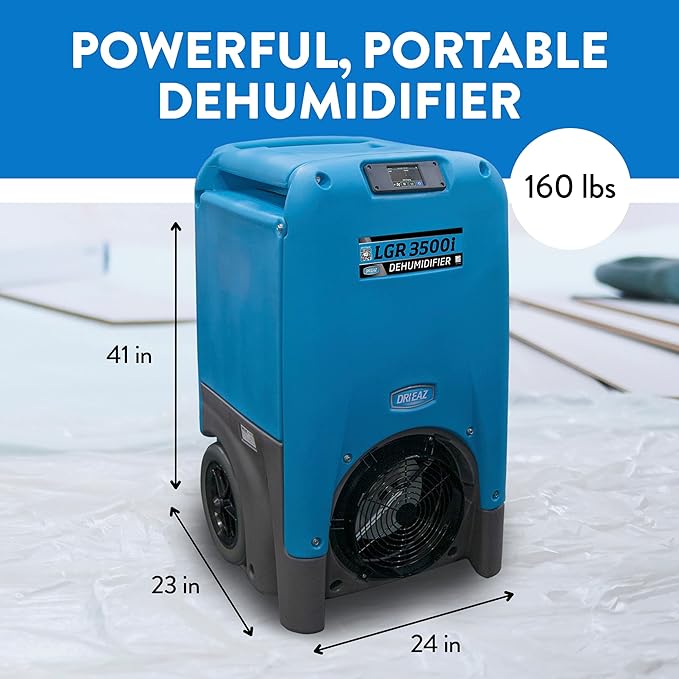 Dri-Eaz LGR 3500i Commercial Dehumidifier with Pump, 30 Gallon, Industrial Dehumidifier