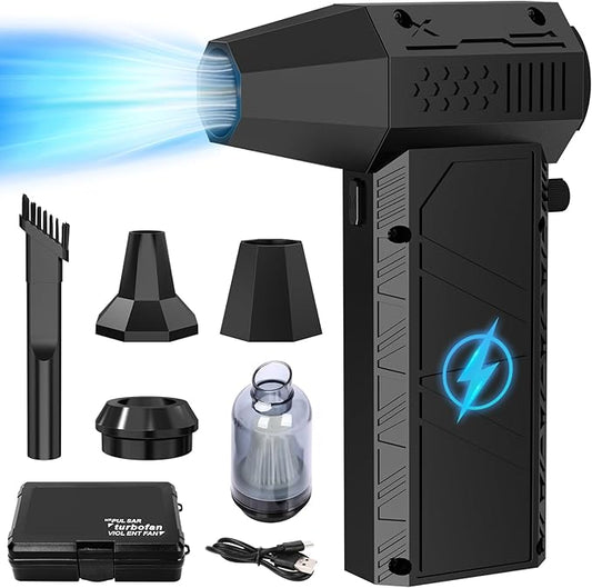 Compressed Air Duster - 180000RPM Duster Blower, 13000mAh, 1%-100% Stepless Speed Adjustable Technology, Rechargeable Cordless Air Broom for Keyboard PC Car Home Outdoor Dust Rain Snow Removal