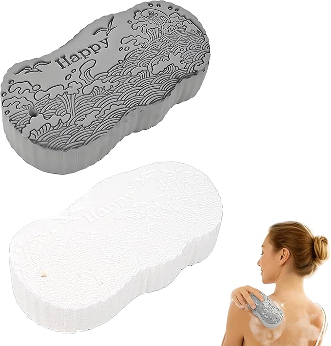 Magic Exfoliating Bath Sponge, 2026 Upgraded 3D Super Soft Exfoliating Bath Sponge Magic Exfoliating Body Scrubber, Shower Brushes for Adults Women and Men (B-2PCS)
