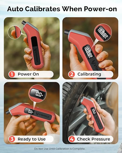ETENWOLF Digital Tire Pressure Gauge 2 Pack, Industrial Tire Gauge 3-200 PSI, Calibrated to ANSI B40.7 Grade 2A(Plus-Minus 0.5%), Air Pressure Gauge with Replaceable AAA Batteries (Space Grey)