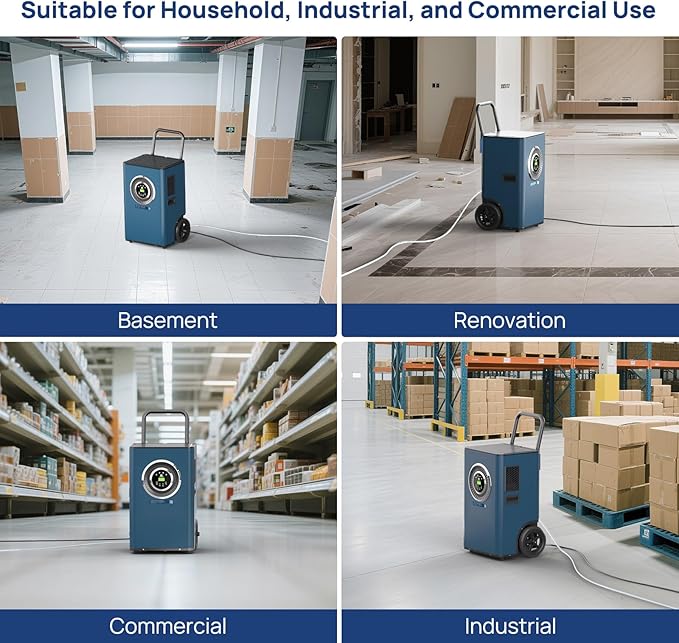 ARGENDON Commercial Dehumidifier with Pump for Basement, 110 Pints Heavy Duty Industrial Dehumidifiers on Wheels with Drain Hose for Water Damage Restoration, Large Room Space, Garage, AUTO Defrost