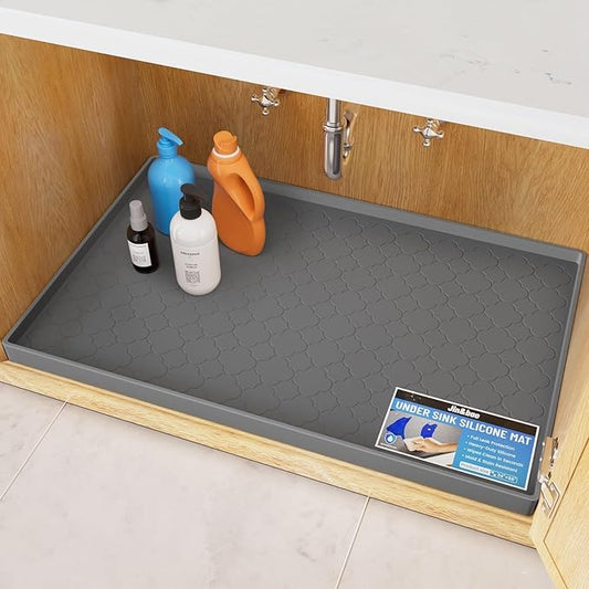 Jin&Bao Waterproof Under Sink Mat 37x19 for Kitchen and Bathroom, Thicken Cabinet Protector and Kitchen Shelf Liner, Organizer and Storage, Multipurpose Mat for Pets, Coffee Area, and Shoe Entryway