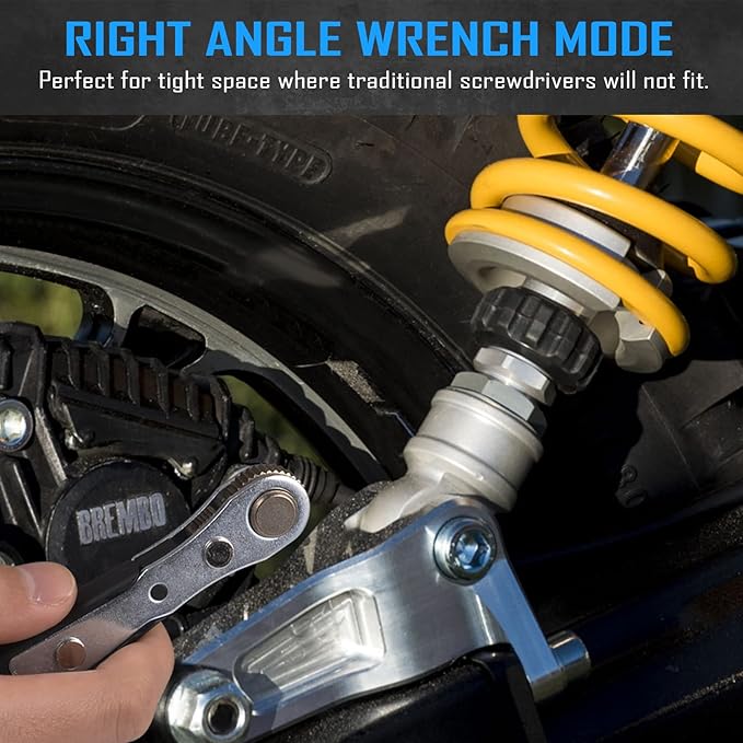 37in1 S2 Steel Mini Ratchet Wrench Screwdriver Bit Set with 1/4" Hex Shank Phillips/Pozidriv/Hexagon/Torx/Slotted/Square Bits, 36-Tooth Gear, Magnetic Bit Holder, 90 Degree Drive Handle