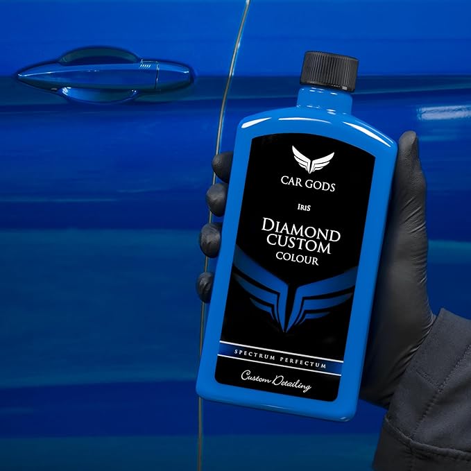 Car Gods Iris Custom Color Mid Blue 3-in-1 Polish Wax Color Restorer & Scratch Remover, 17fl Oz - 16 Colors Available