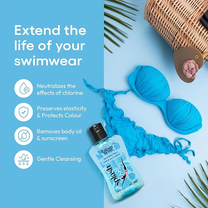 Splash All Natural Laundry Detergent, Liquid Laundry Detergent, Chlorine Neutralizer Swimsuit Wash, Hypoallergenic, Gentle & Color Safe Formula, High Efficiency (HE) Compatible Wash, 9.5 fl oz, 1 Pack