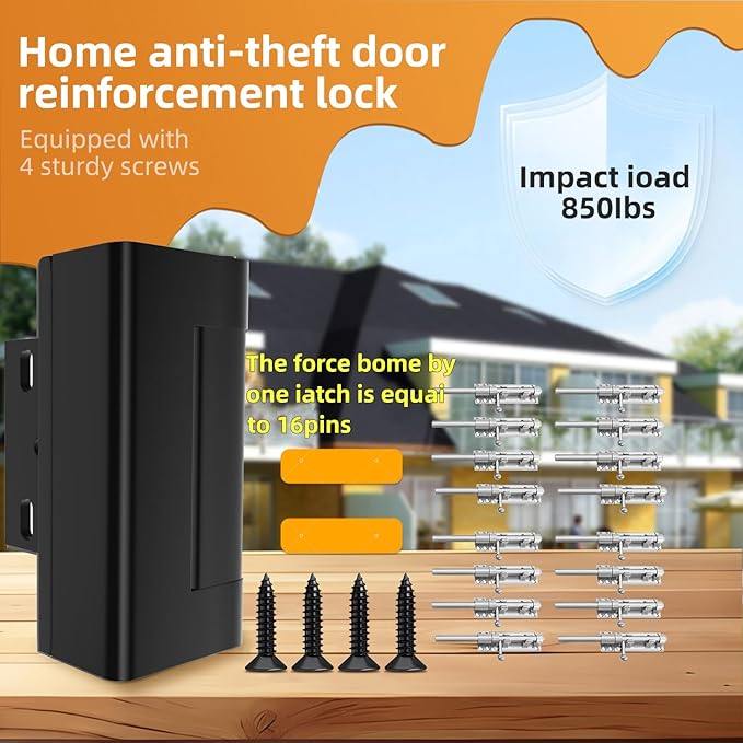 1Pcs Black Safety Lock Reinforced Buckle Household Aviation Load-Bearing 850 Pounds Special Anti Unlocking Structure Child Safety