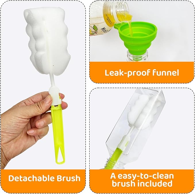 100pcs 16 oz Plastic bottles with lids,Juice bottles with caps, Reusable Clear Bulk Beverage Containers for Juice, Milk and Other Beverages