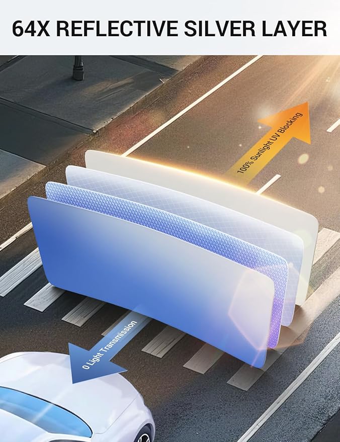 Proadsy 2025 Upgrade Windshield Sun Shade Custom Fit Infiniti Q50 2014-2025 4-Layer Foldable Front Sunshade Protector Sun Visor Blocks UV Rays Keep Car Cooler