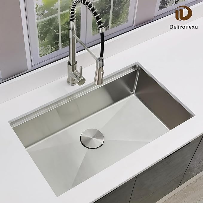 30 Inch Undermount Kitchen Sink Workstation, Delironexu 16 Gauge Stainless Steel Kitchen Sinks, 30''x18'' Single Bowl Undermount Sink with 6 Accessories, Multi-Functional Workstation Sinks