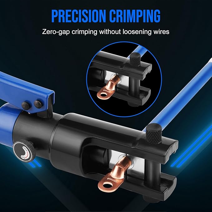LICHAMP 19 Packs Hydraulic Cable Lug Tool with durable case, 4 AWG to 600 MCM Battery Cable Crimping Tool WIRE Terminal Crimper Set, 1603BL