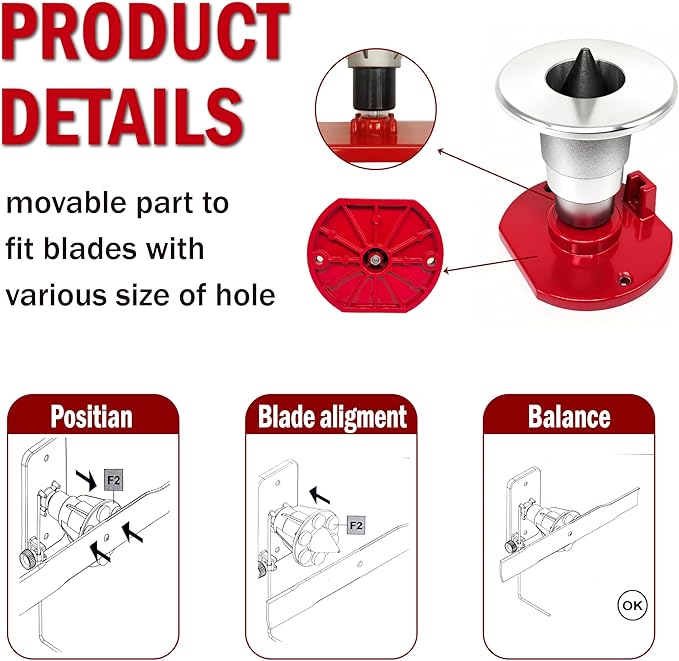 Magnetic Wall Mount Blade Balancer, Red, Lawn Mower Accessory, Replacement Part #42-047 339075B
