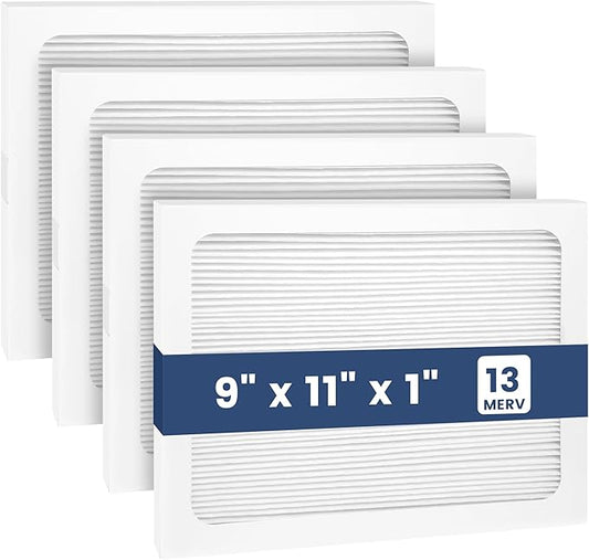 4 Pack 9 x 11 x 1 MERV 13 Replacement Filter Compatible with Santa Fe Compact70, Ultra70, Element, Compact2, UA 65H Dehumidifier Models