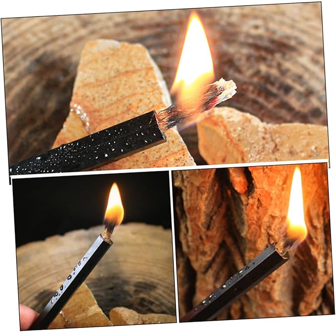 6pcs Camping Fire Starter Wicks Flammable Cords for BBQ Outdoor Survival Hiking Rope for Adventure Supplies and Emergency Use