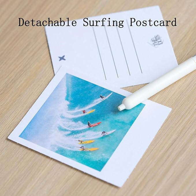 THEDOTS Series 15 Pack Orange Blossom Leather Surfboard Hanging Car Air Fresheners, Detachable Message Cards with Surfing Art, Long-lasting Scent for Car & Home