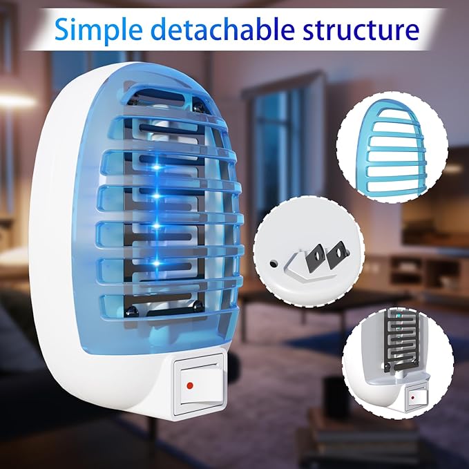 Bug Zappers Indoor, Flying Insect Trap Plug-in, Mosquitoes Killer, Fly Traps for Indoors, Mosquito Zapper Gnat Moth Catcher for Living Room, Home, Bedroom, Office, Patio, Kids & Pets - 2 Packs