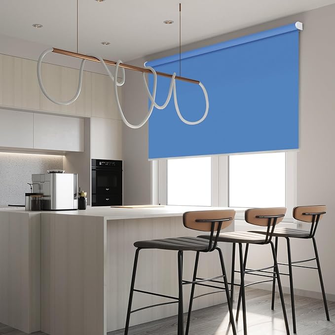 ZSHINE Motorized Blackout Window Blinds Customize Width (23-95 Inches) Remote Control Wireless and Rechargeable Roller Shades Blinds for Windows, Home, Office, Hotel, Club, Restaurant (82010w)